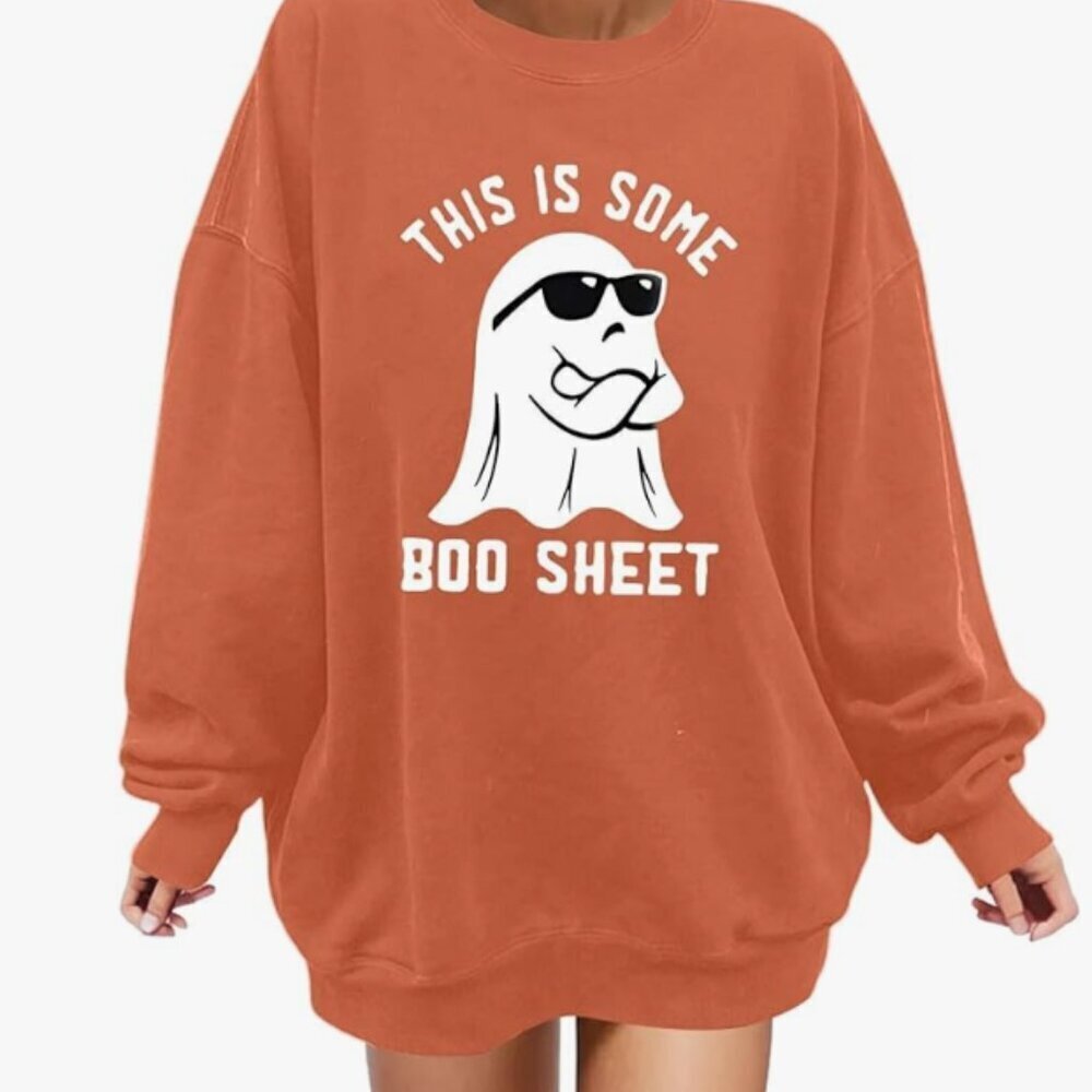 NWOT This is Some Boo Sheet Halloween Ghost Sweatshirt-Crewneck Pullover - Picture 2 of 2